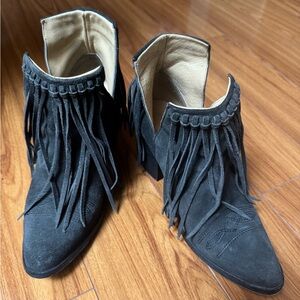 Soul Child Fringe Suede Ankle Boots